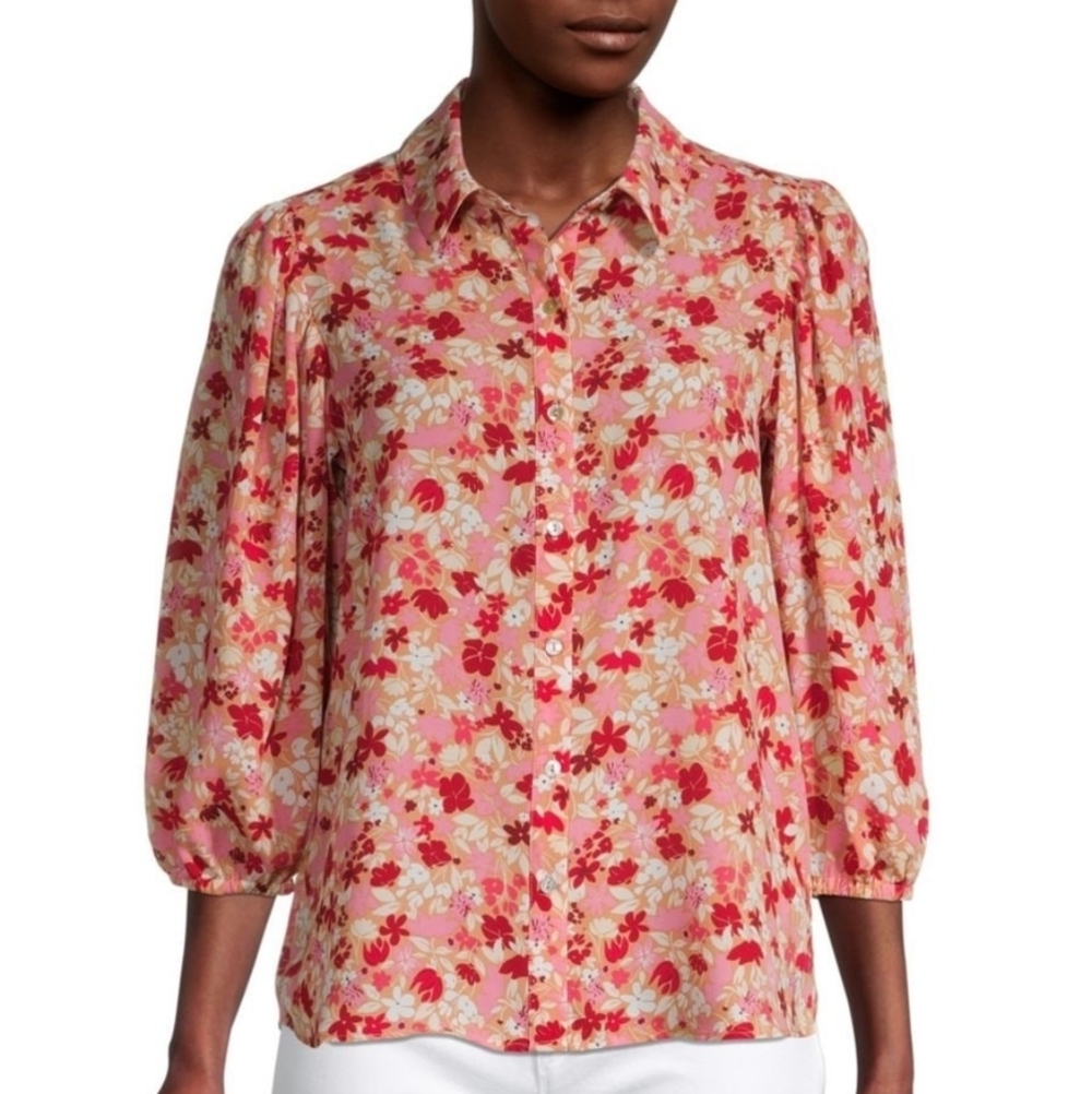 NANETTE Lepore Fade Out Pink blouse L